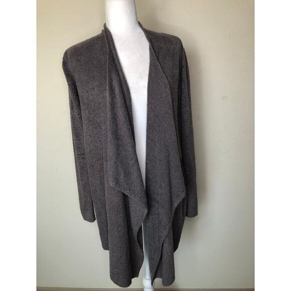 Barefoot Dreams Bamboo Chic Lite Calypso Taupe Open Front Cardigan S/M Cozy - Picture 9 of 12